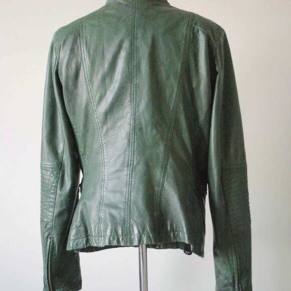 Forest Green Danier Leather Jacket - Picture 6 of 10